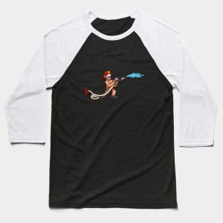 Cartoon Firefighter Baseball T-Shirt